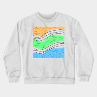 Blue green orange watercolor art Crewneck Sweatshirt